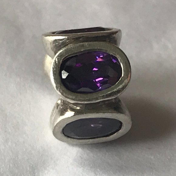PANDORA Purple Oval Lights Charm - Picture 1 of 4